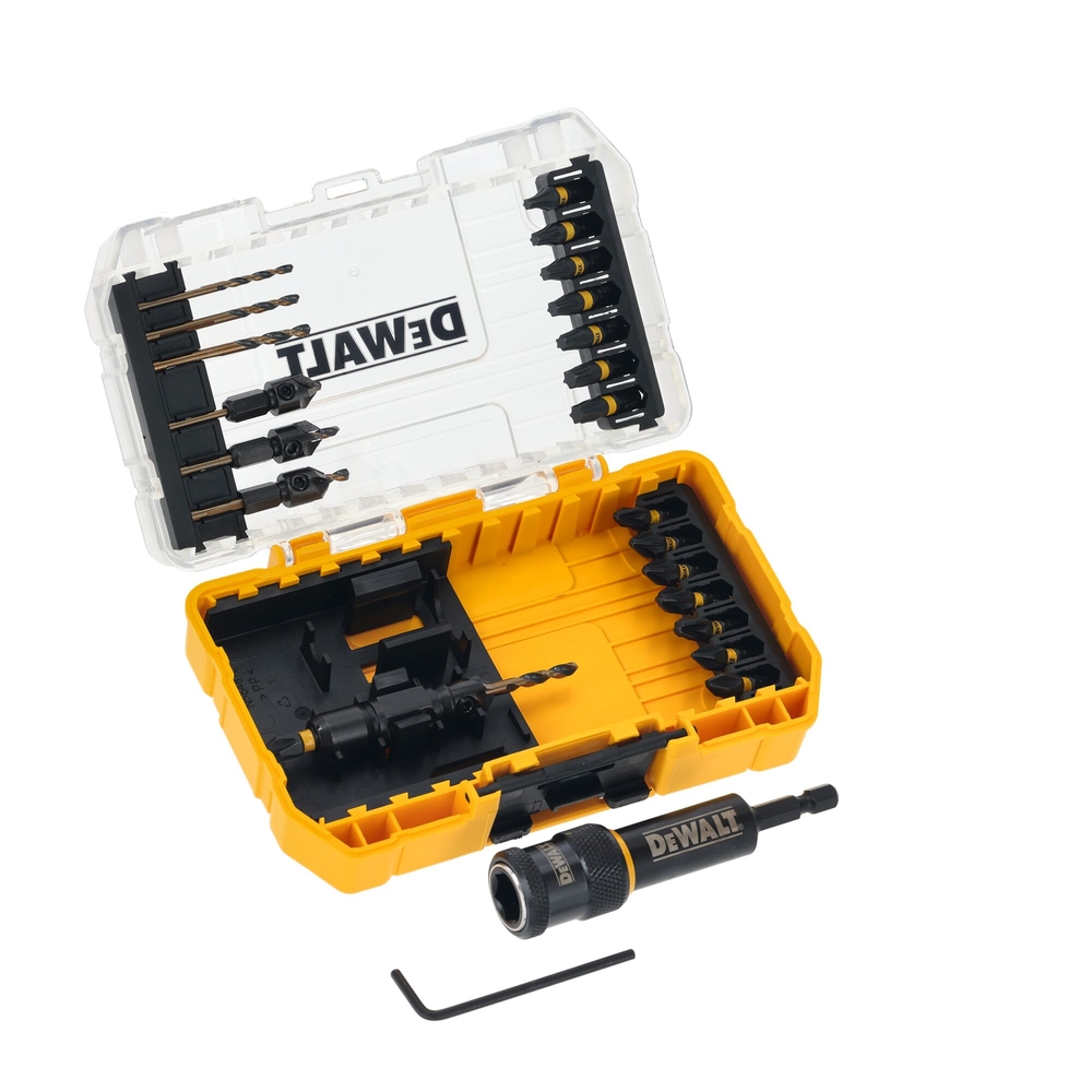 Coffret ToughCase Tourn&Visse 1 adaptateur + 8 mèches + 15 embouts 25 mm - DT70779T-QZ - DEWALT