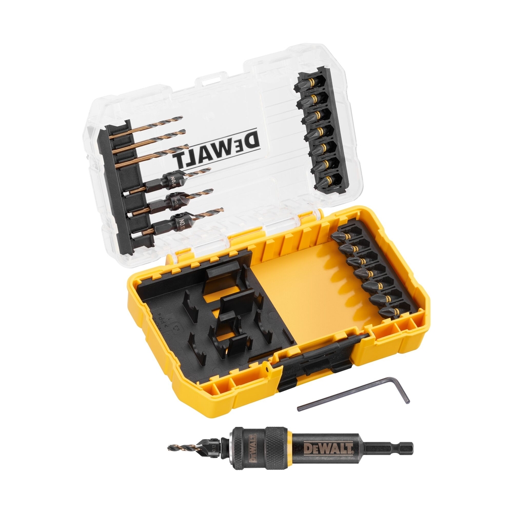 Coffret ToughCase Tourn&Visse 1 adaptateur + 8 mèches + 15 embouts 25 mm - DT70779T-QZ - DEWALT