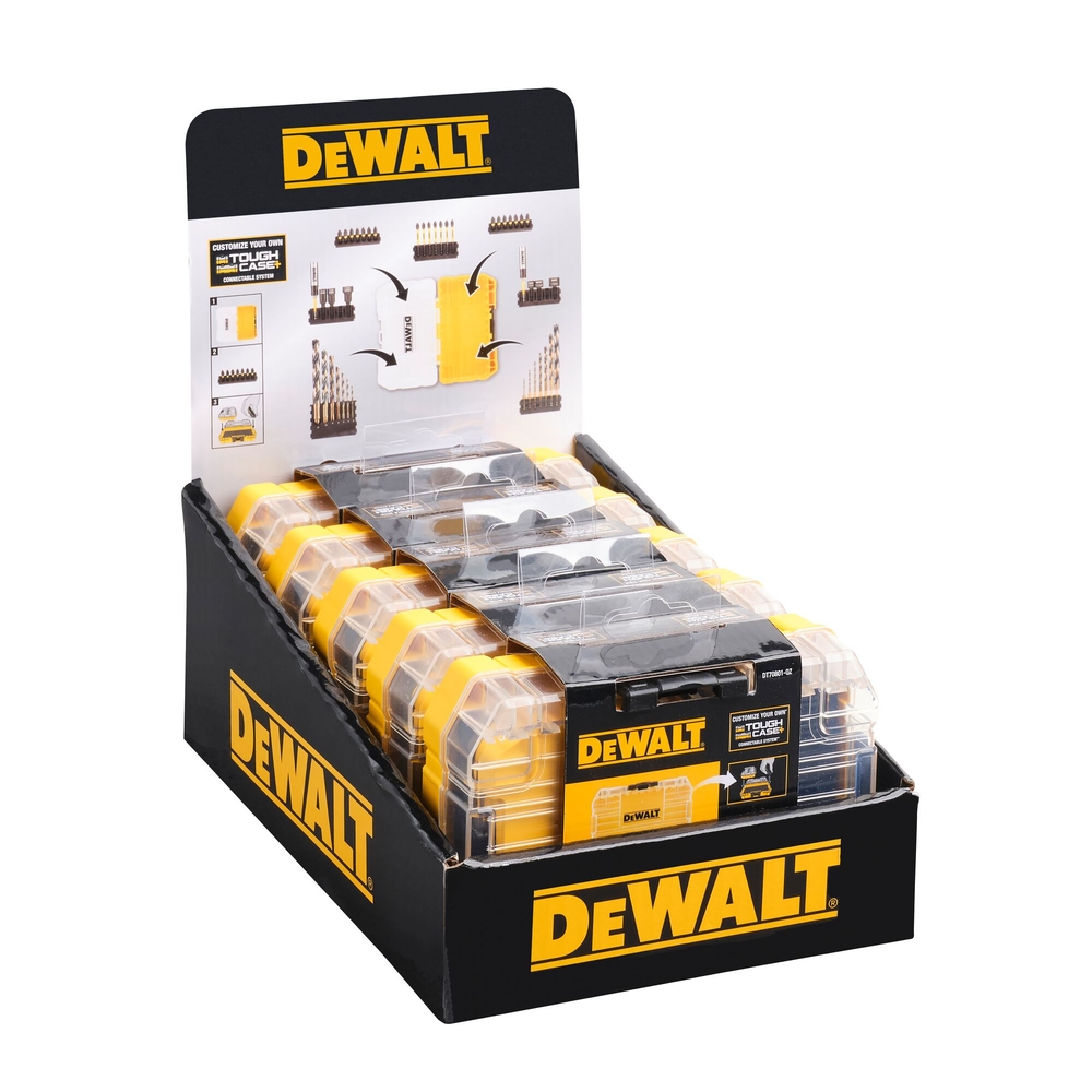 Petit coffret TOUGHCASE + petite boîte embouts + 4 barrettes d'embouts vissage - DT70801-QZ - DEWALT