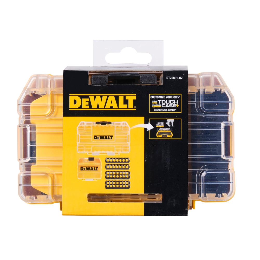 Petit coffret TOUGHCASE + petite boîte embouts + 4 barrettes d'embouts vissage - DT70801-QZ - DEWALT