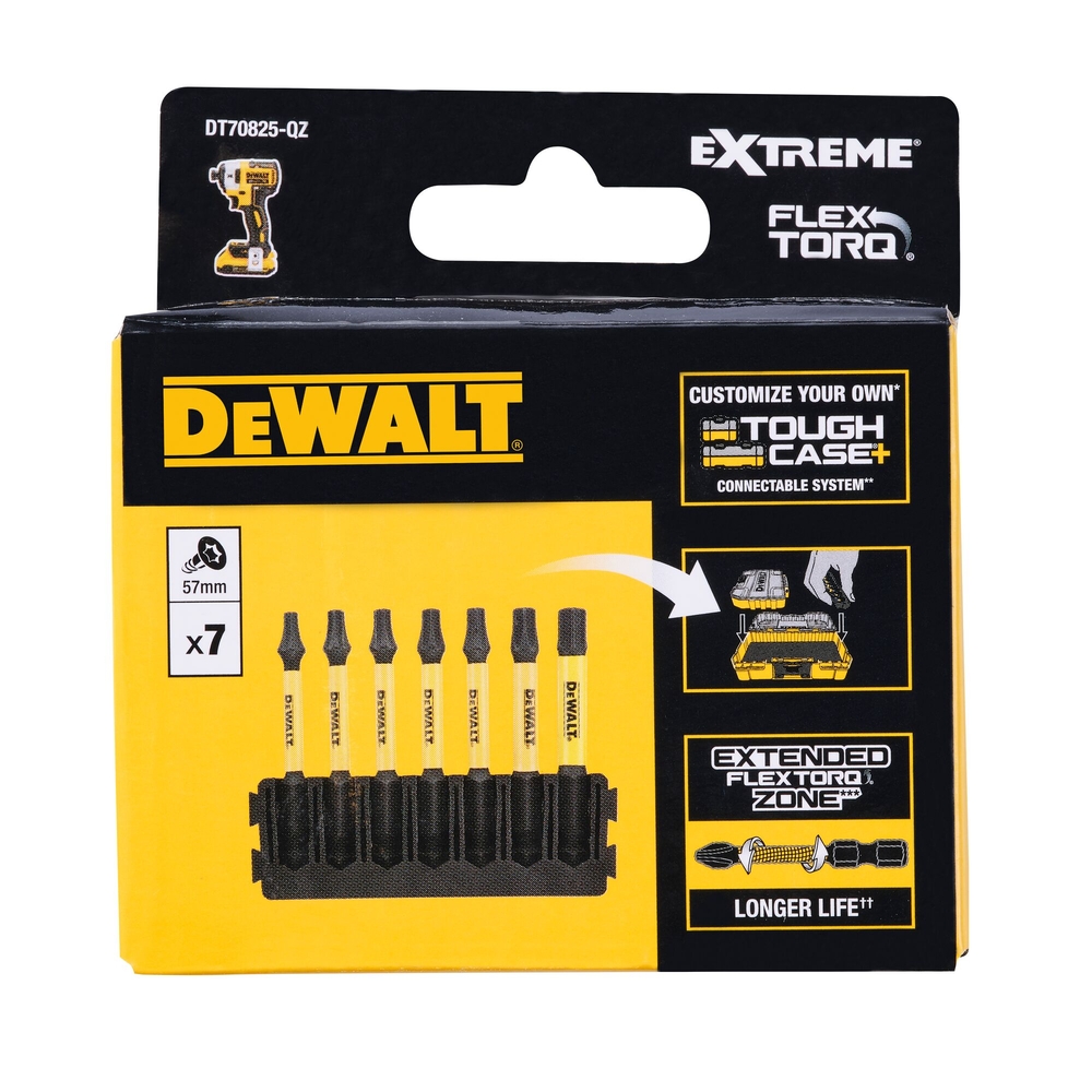 Barrette de 7 embouts de vissage Torx Flextorq 57 mm - DT70825-QZ - DEWALT