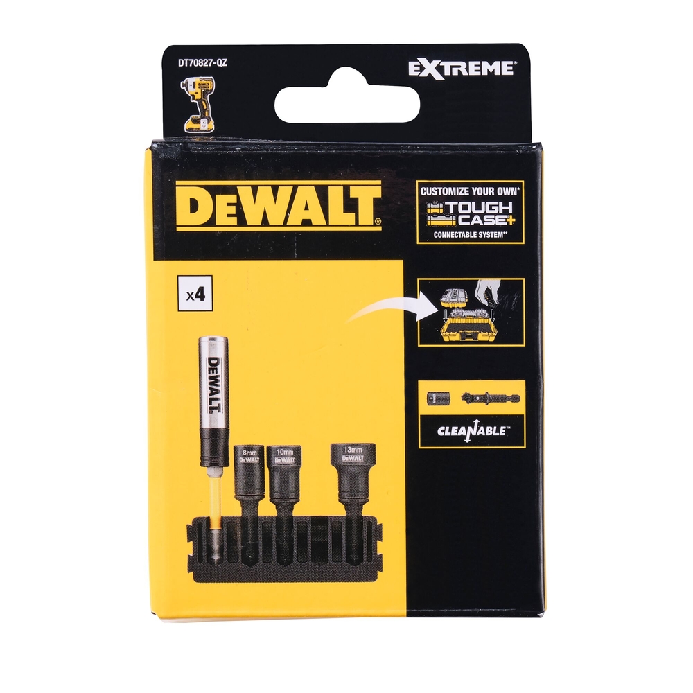 Barrette porte-embout torsion + douilles interchangeables Ø 8/10/13 mm - DT70827-QZ - DEWALT