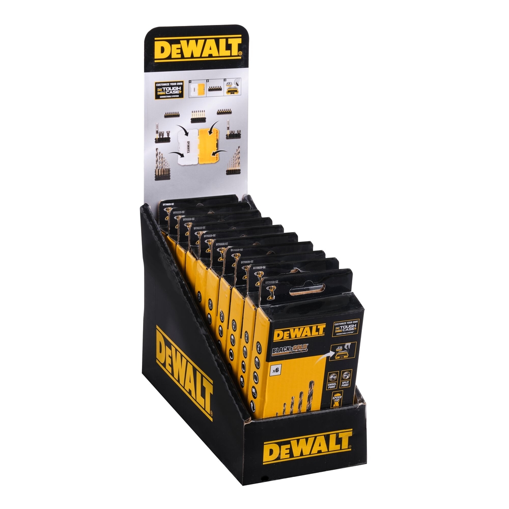 Barrette de 6 forets métal Black&Gold Ø 2 mm / 3 mm / 4 mm / 5 mm / 6 mm / 8 mm - DT70828-QZ - DEWALT