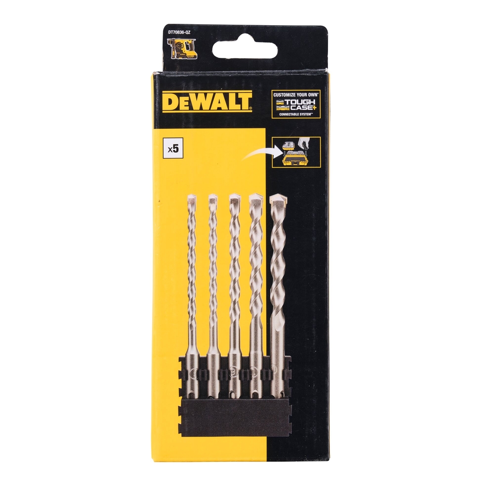 Barrette de 5 forets SDS+ 6 x 160 mm (x2) 8 x 160 mm / 10 x 160 mm / 12 x 160 mm - DT70836-QZ - DEWALT