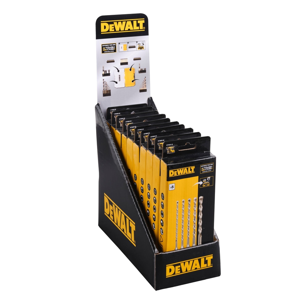 Barrette de 5 forets SDS+  5x160 mm / 6x160 mm / 8x160 mm / 10x160 mm / 12x160 mm - DT70837-QZ - DEWALT