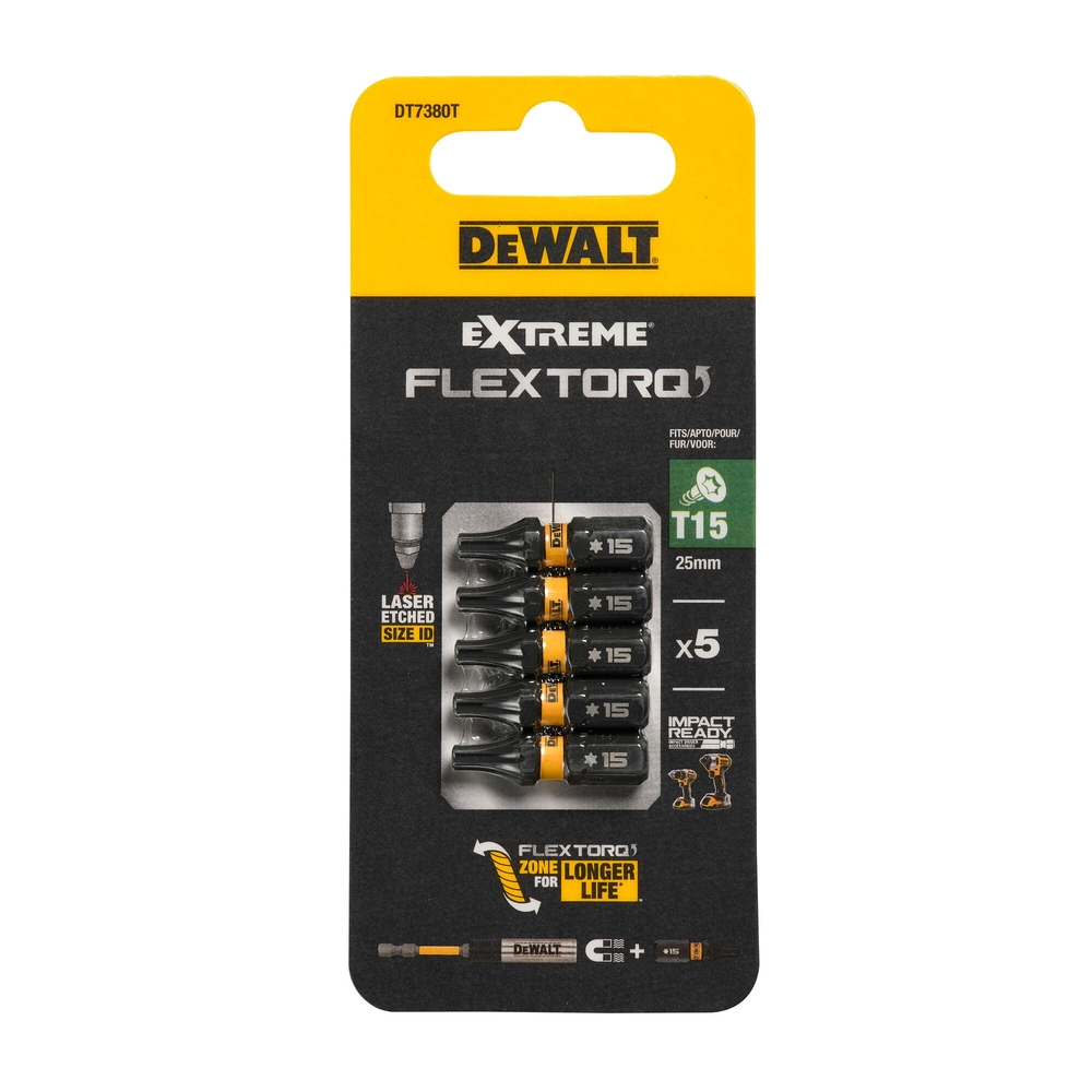 Embout impact-torsion 25 mm T15 - DT7380T-QZ - DEWALT