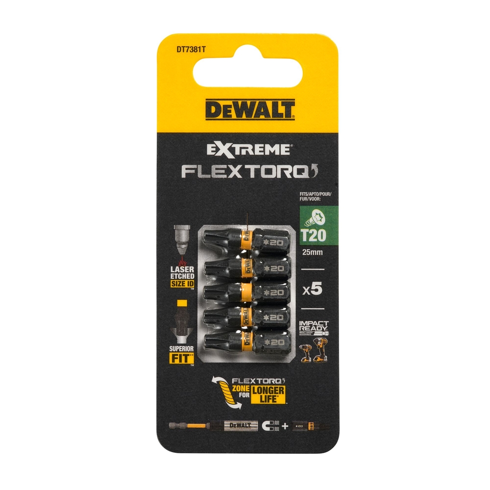 Embout impact-torsion 25 mm T20 - DT7381T-QZ - DEWALT
