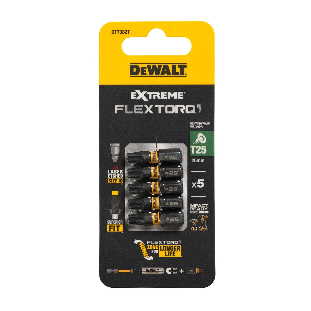 Embout impact-torsion 25 mm T25 - DT7382T-QZ - DEWALT
