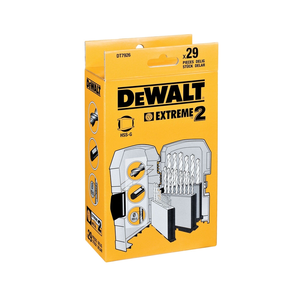 Coffret plastique de 29 forets métal HSS-G Extreme - DT7926-XJ - DEWALT