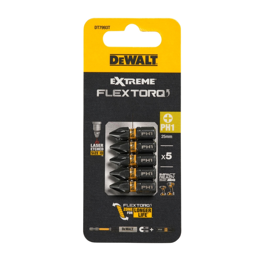 Embout impact-torsion 25 mm PH1 - DT7993T-QZ - DEWALT