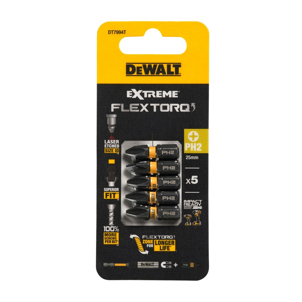 Embout impact-torsion 25 mm PH2 - DT7994T-QZ - DEWALT