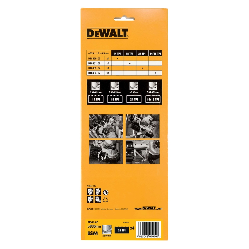 Lame pour scie à ruban 18V 24TPI - coupe fine de 3,97mm d'épaisseur largeur 12mm - DT8462-QZ - DEWALT