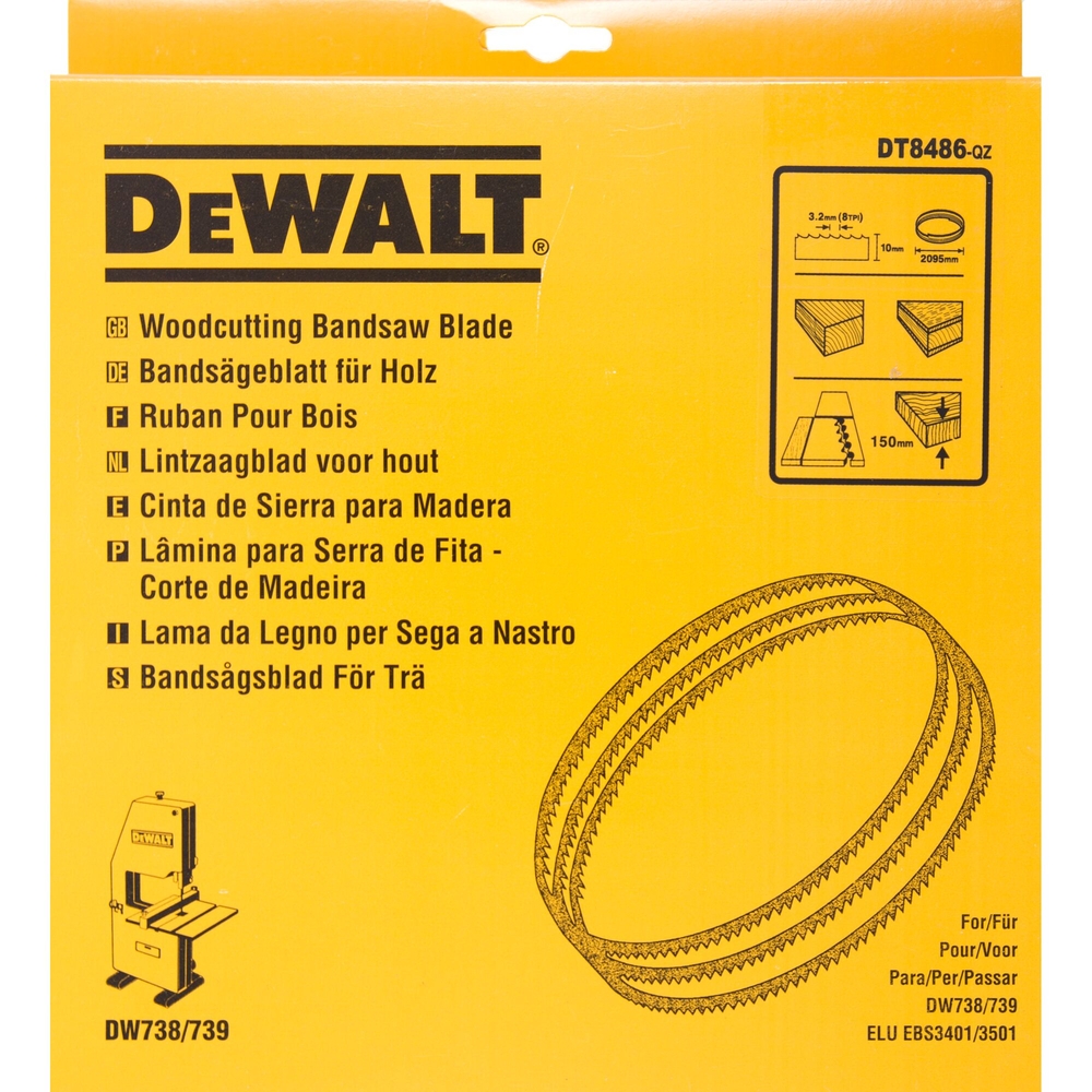 Lame 2095 mm pr scie ruban pour agglomérés, mélaminés, stratifiés largeur 10 mm - DT8486-QZ - DEWALT