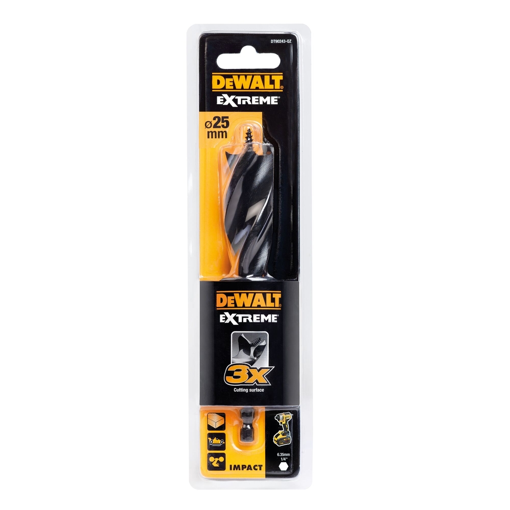 Mèche à bois 3 pointes Extreme 25 x 152 mm - DT90243-QZ - DEWALT