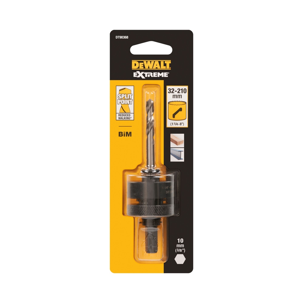 Axe pour scies cloches 32 à 210 mm (mandrins de 10 mm)  - DT90368-QZ - DEWALT