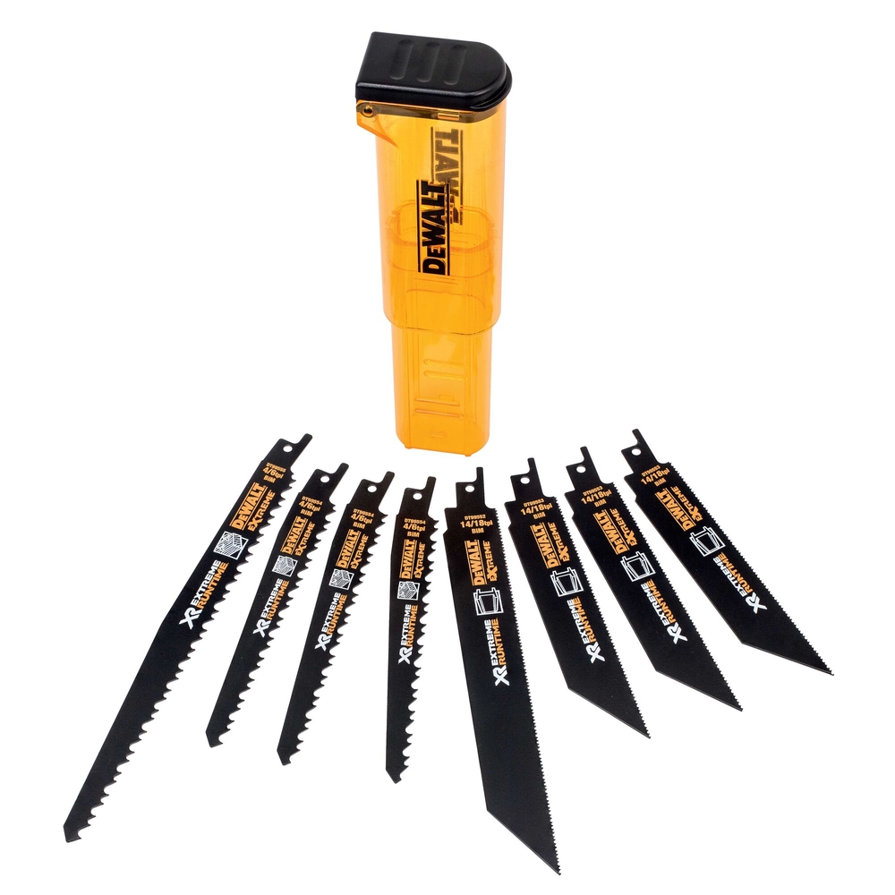 Coffret 8 lames de scie sabre XR Runtime - coupe du bois et du métal 152-230 mm - DT99551-QZ - DEWALT