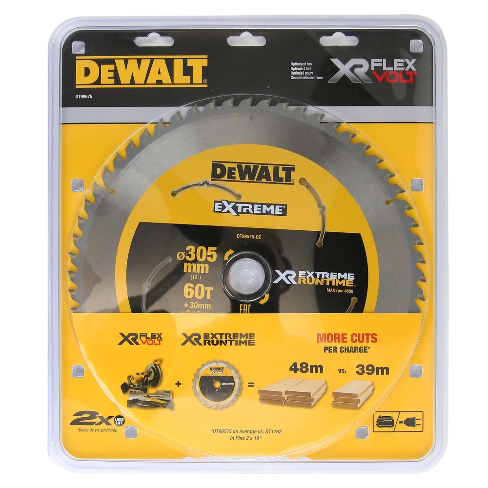 Lame de scie circulaire stationnaire carbure XR Runtime, 305 x 30 mm, 60 dents - DT99575-QZ - DEWALT