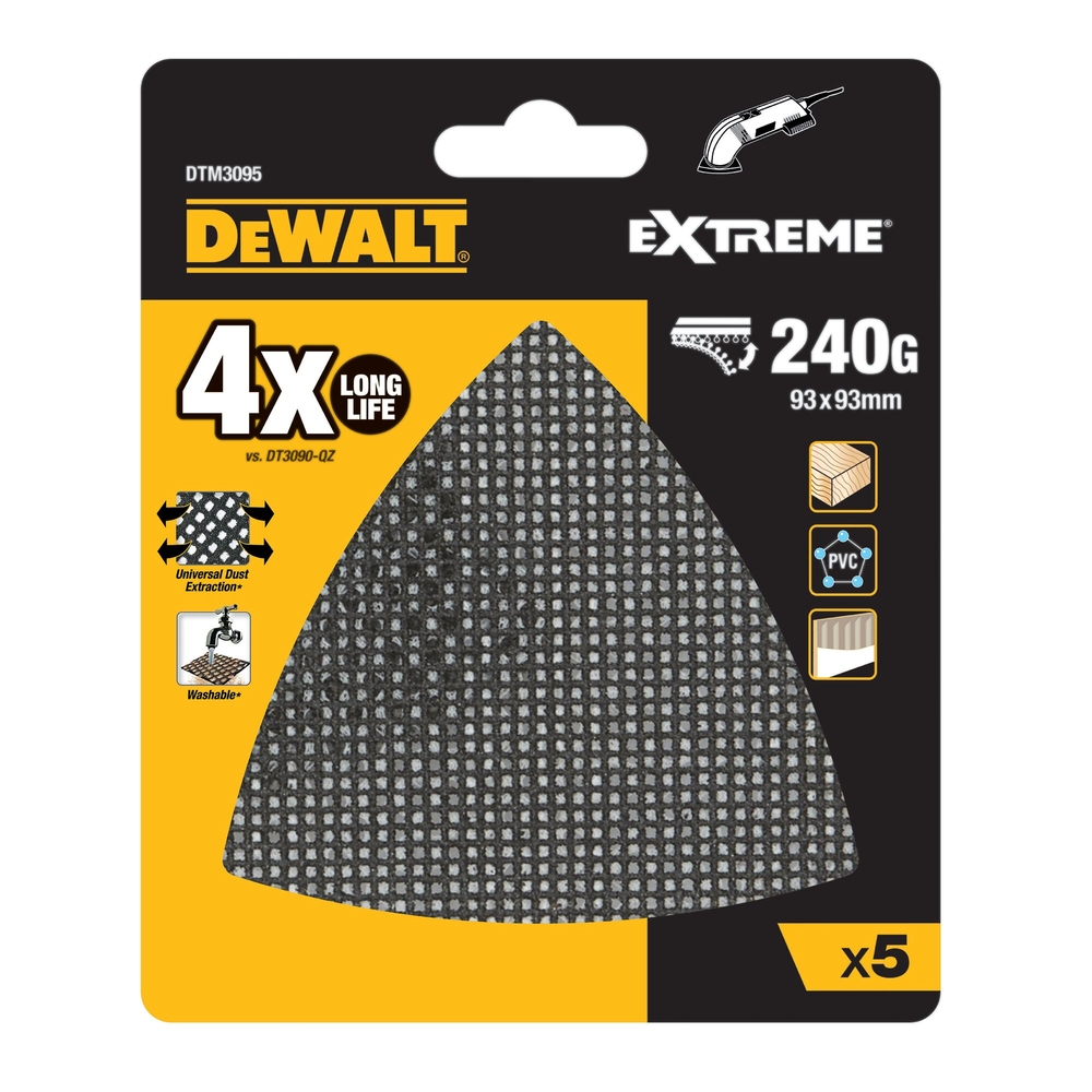 Abrasif velcro section maille 240 - durée de vie x4 pour multi-cutter - DTM3095-QZ - DEWALT