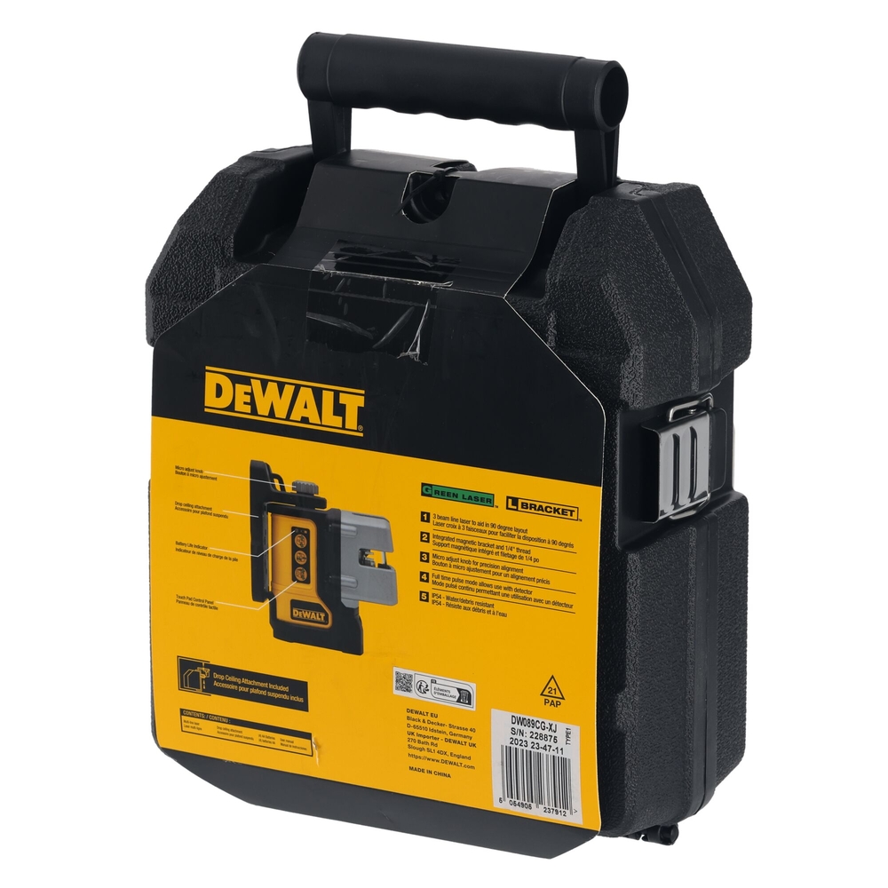 Niveau laser multilignes 3 faisceaux verts - DW089CG-XJ - DEWALT