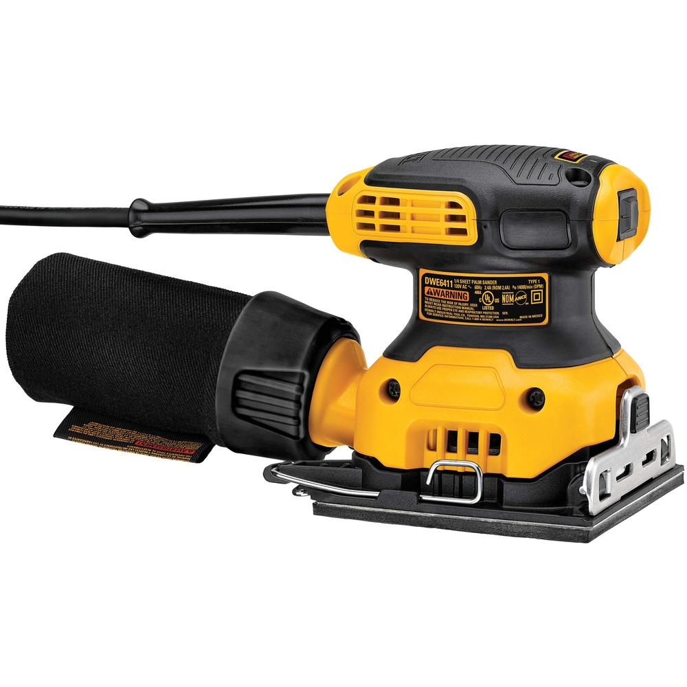 Ponceuse vibrante 1/4 de feuille 230 W - sac à poussière avec adaptateur d'aspi. - DWE6411-QS - DEWALT
