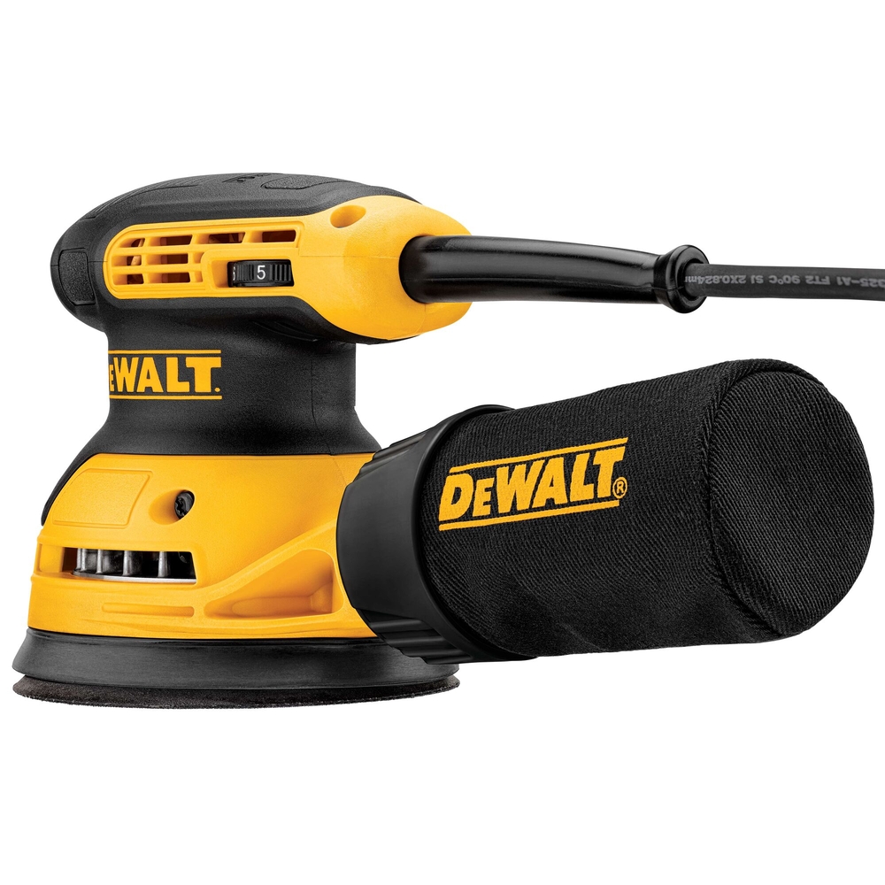 Ponceuse excentrique 280 W 125 mm - sac à poussière + adaptateur aspirateur - DWE6423-QS - DEWALT
