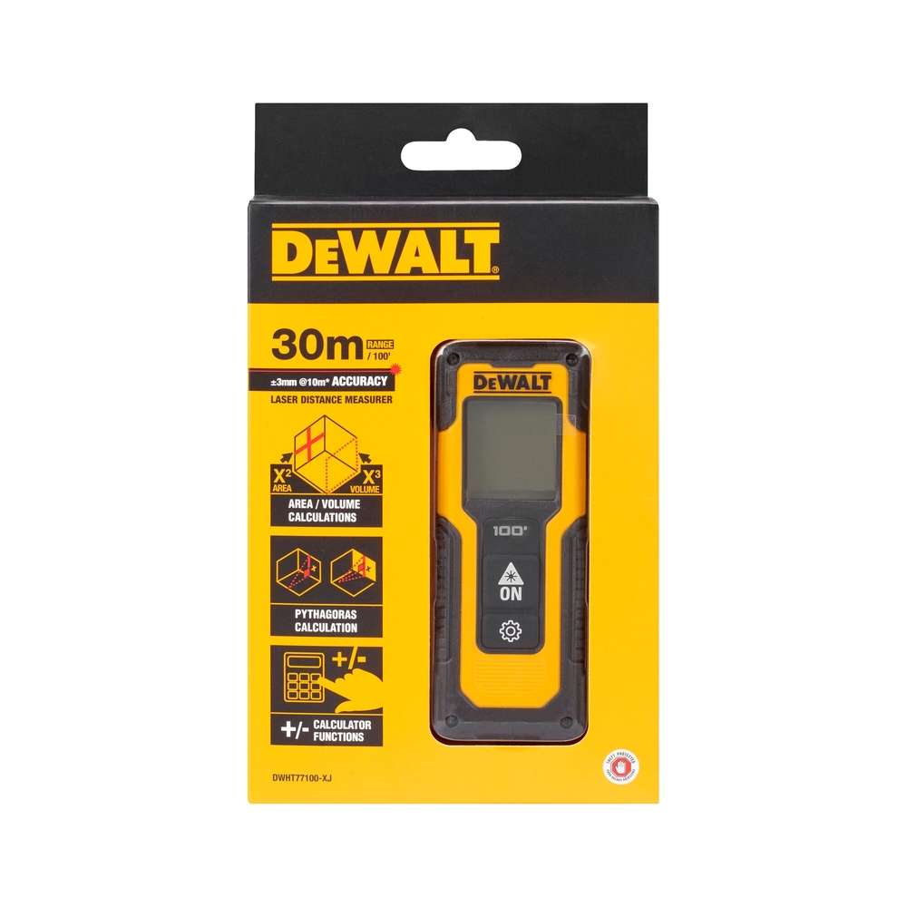 Mesure laser 30 m - 2 piles AAA - DWHT77100-XJ - DEWALT
