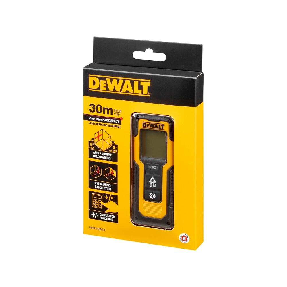 Mesure laser 30 m - 2 piles AAA - DWHT77100-XJ - DEWALT