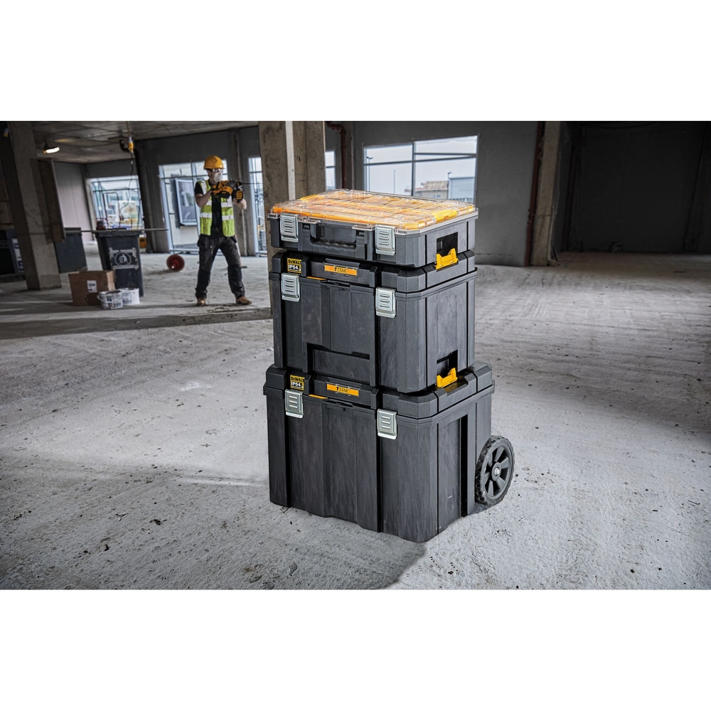 Coffret TSTAK IP54 - grande contenance mobile avec poignée télescopique - DWST83347-1 - DEWALT
