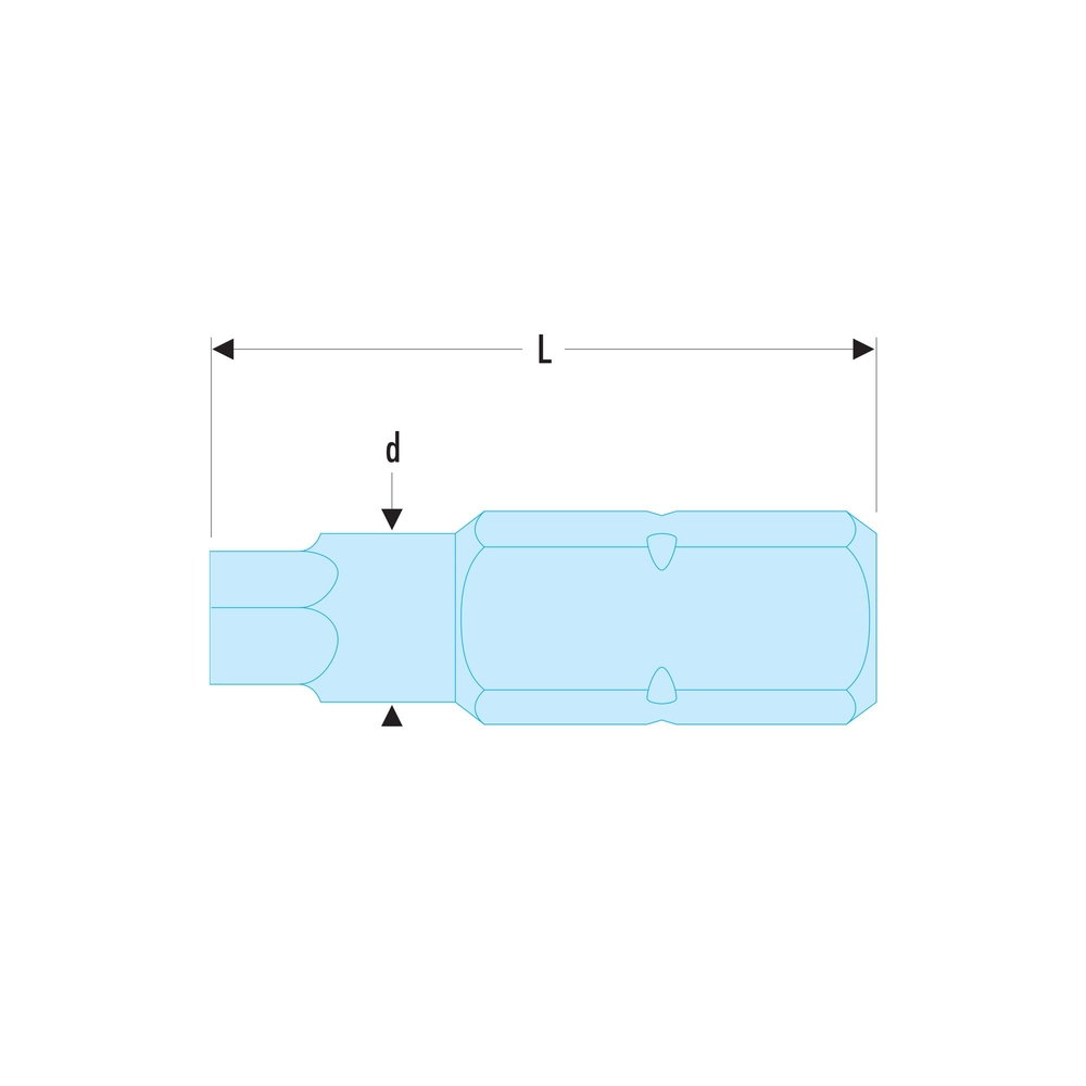 Embouts de vissage vis 6 pans fraisé série 1 métrique 8 mm - Par 10 - FACOM - EH.108