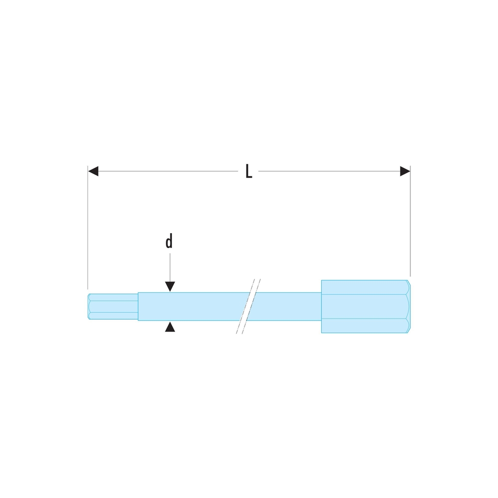 Embouts de vissage long vis 6 pans fraisé série 2 - 8 mm - Par 5 - FACOM - EH.208L