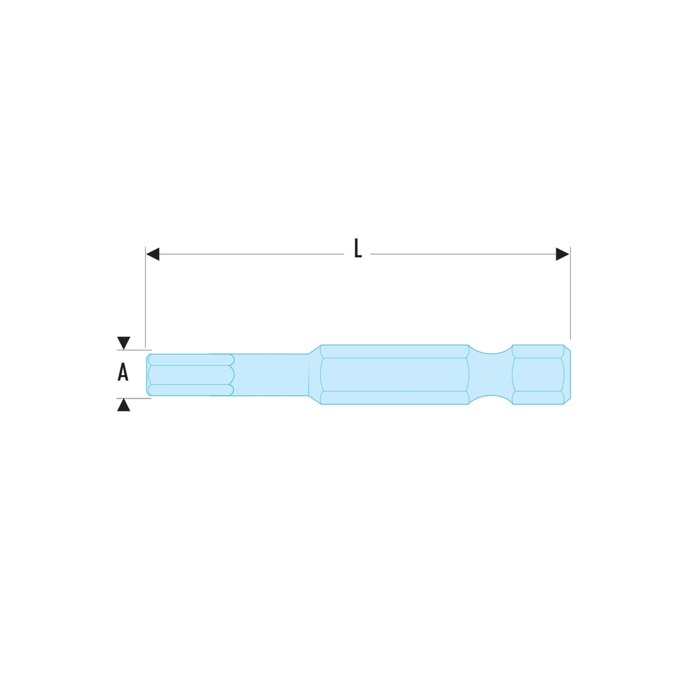 Embouts de vissage vis 6 pans fraisé série 6 métrique 8 mm - Par 5 - FACOM - EH.608