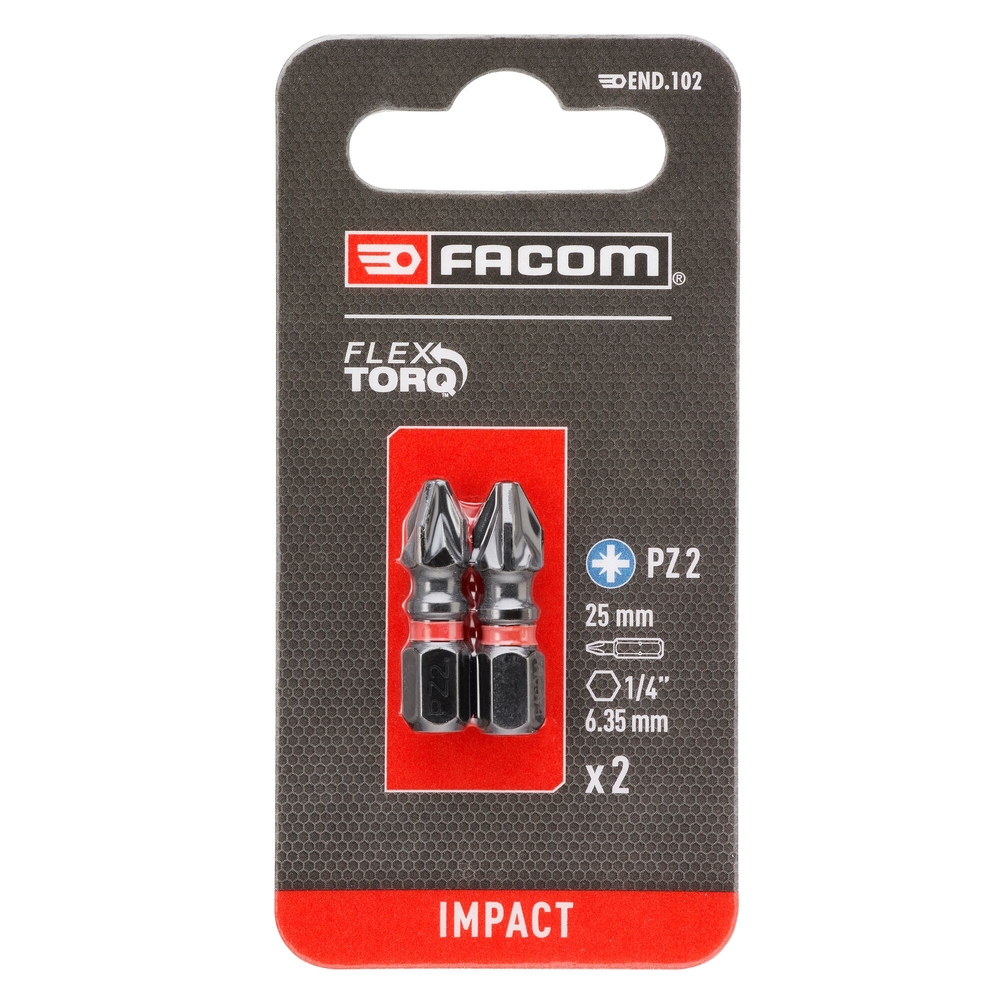 2 embouts PZ2 25 mm pour tournevis à frapper - FACOM - END.102