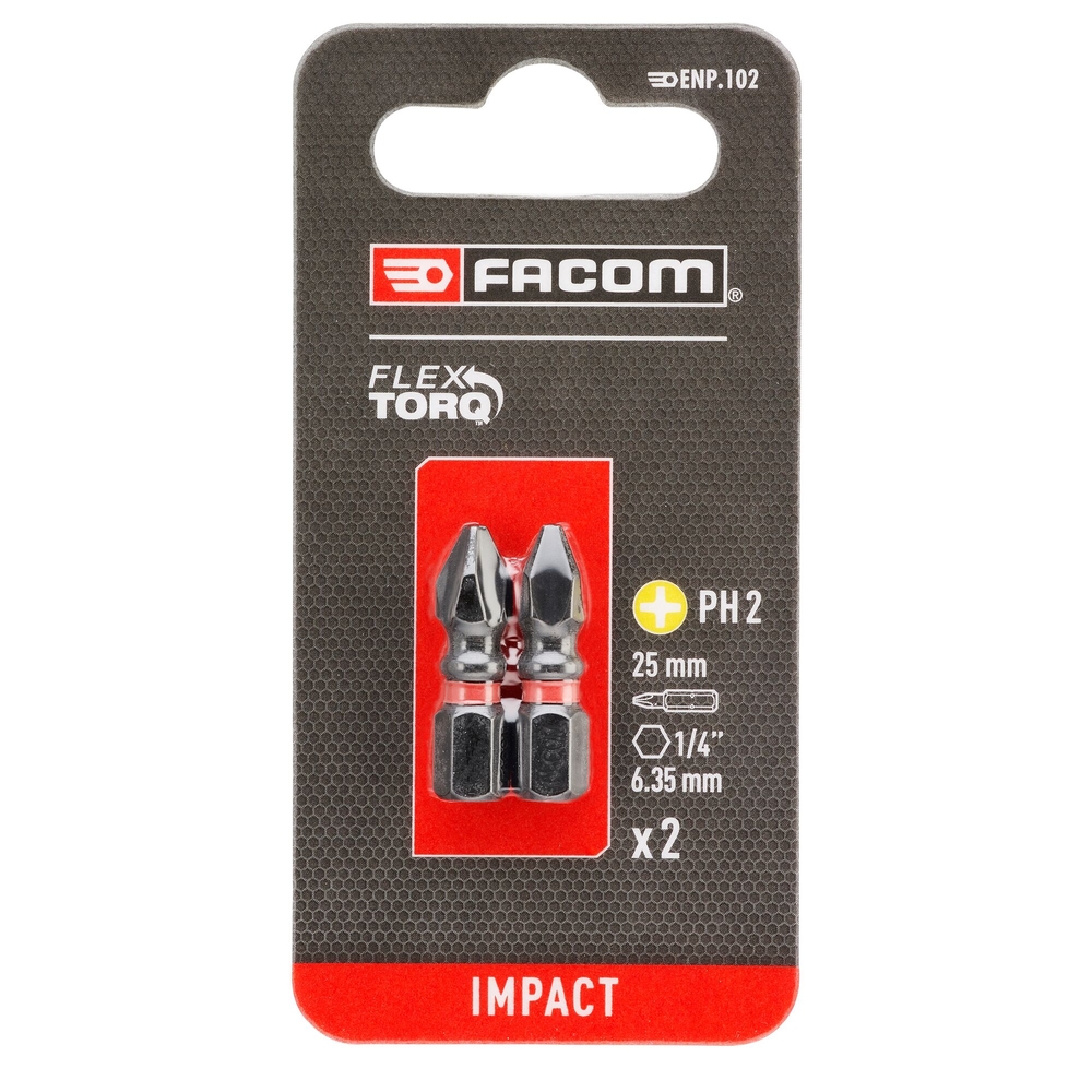 2 embouts 25 mm PH2 impact - FACOM - ENP.102