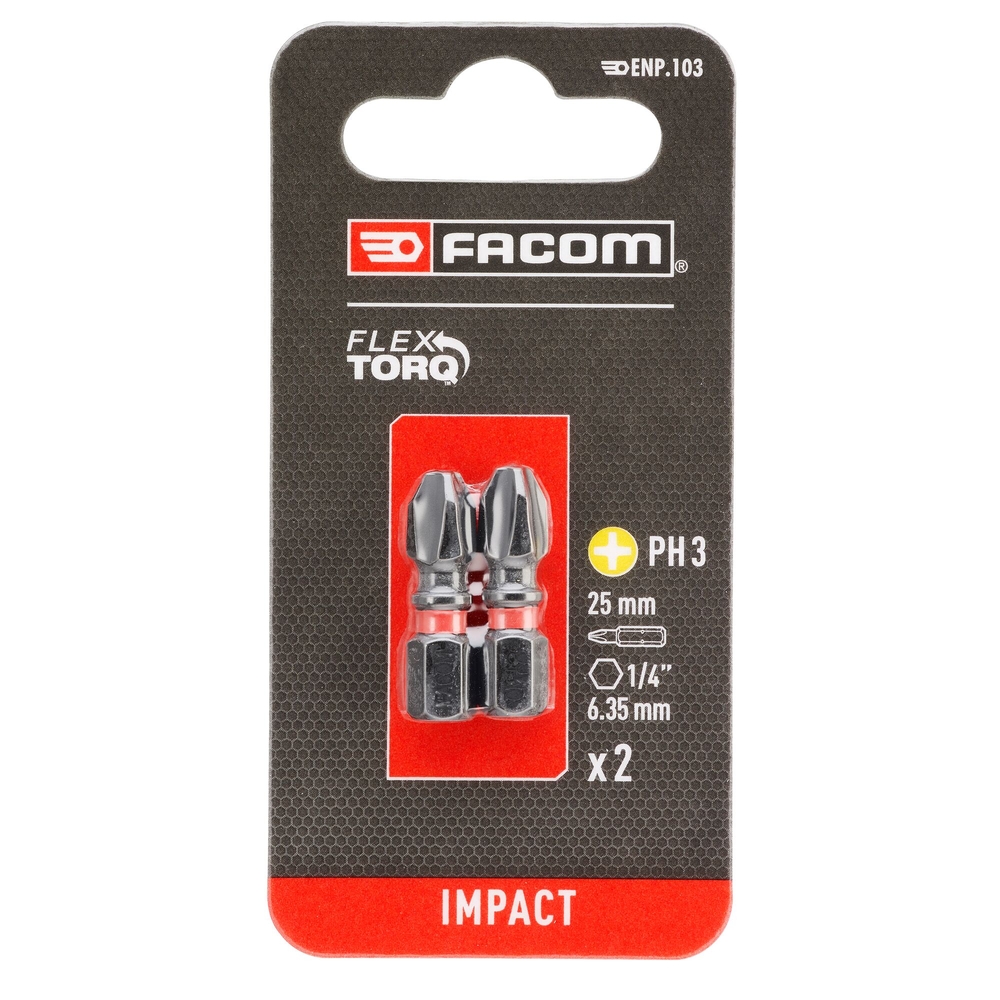 2 embouts 25 mm PH3 impact - FACOM - ENP.103