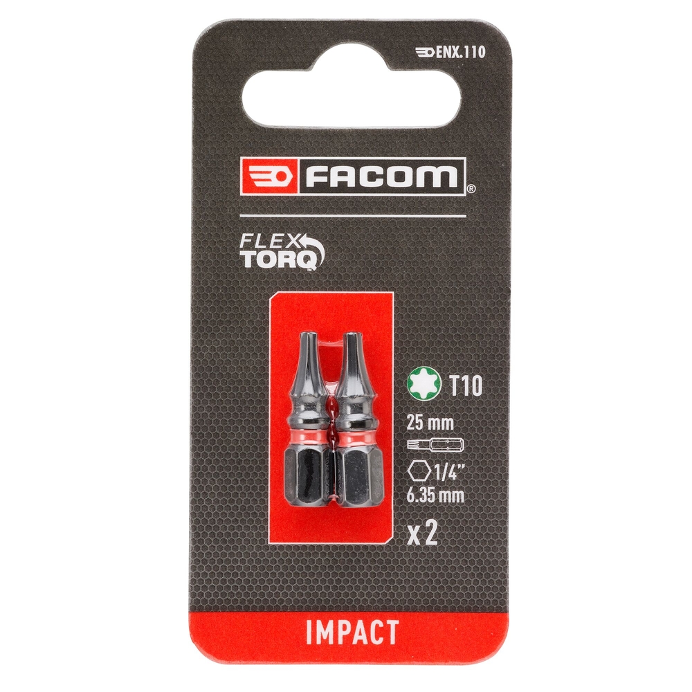 2 embouts 25 mm Torx T10 impact - FACOM - ENX.110
