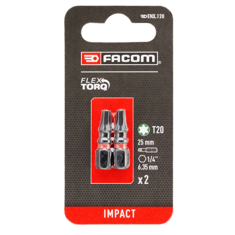 2 embouts 25 mm Torx T20 impact - FACOM - ENX.120