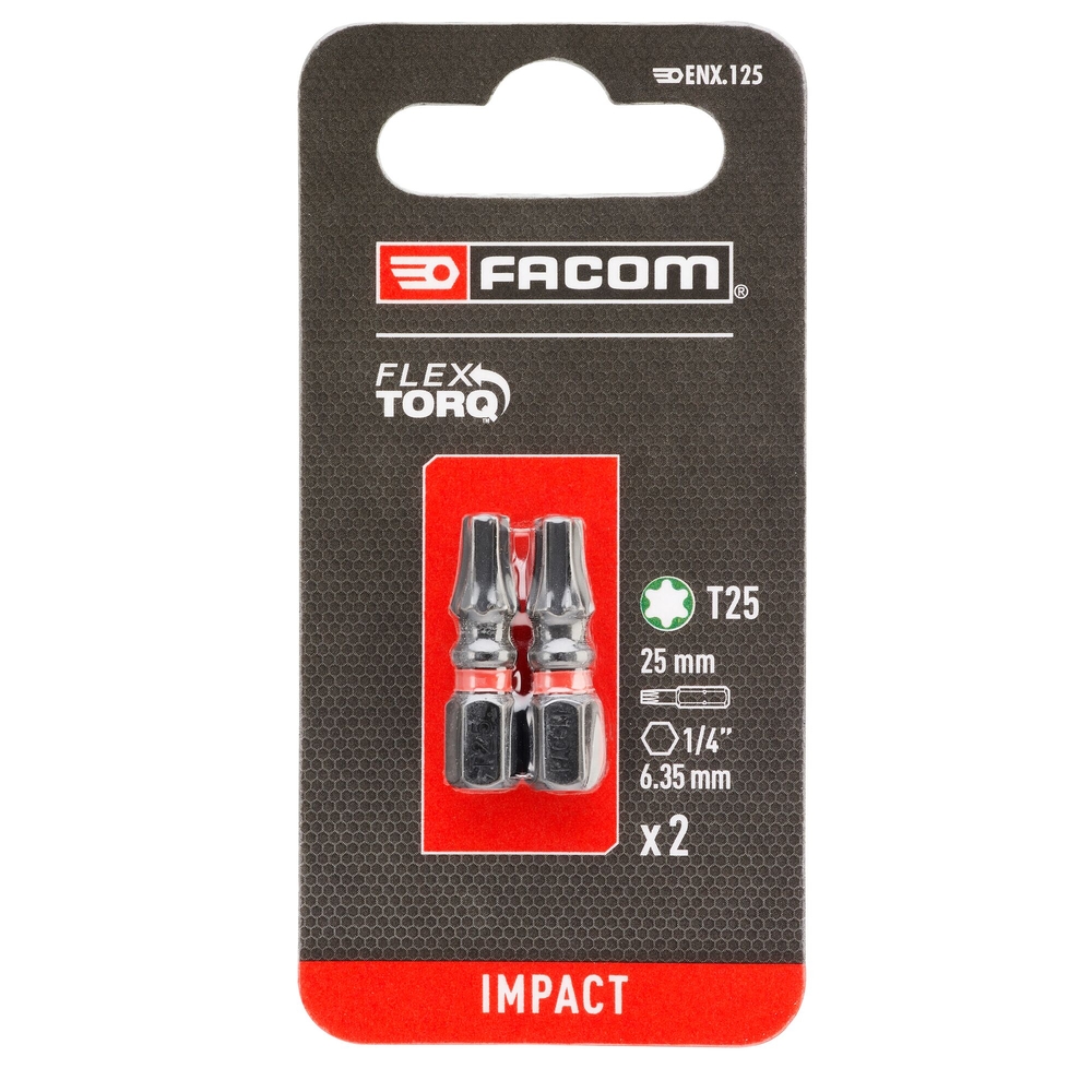 2 embouts 25 mm Torx T25 impact - FACOM - ENX.125