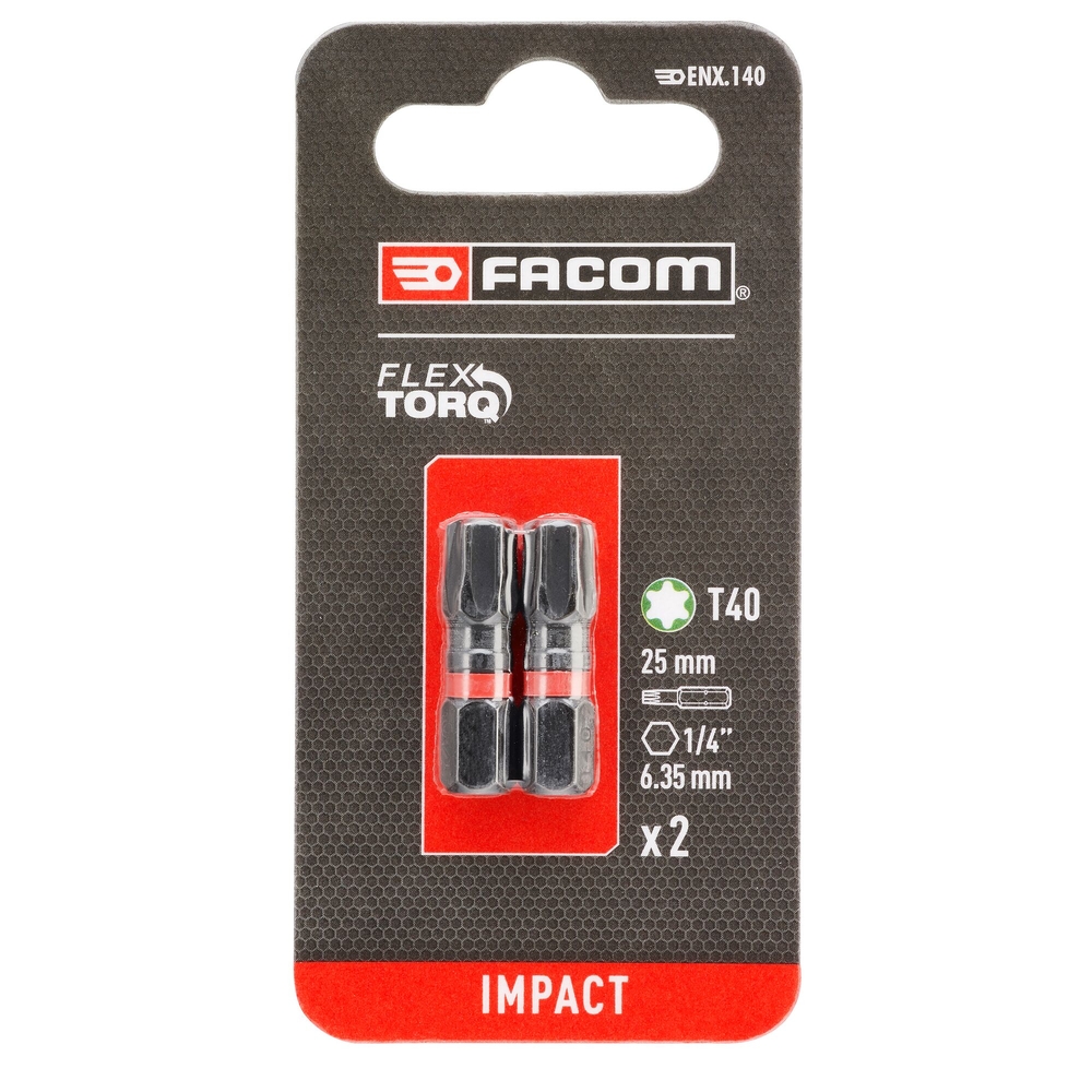 2 embouts 25 mm Torx T40 impact - FACOM - ENX.140