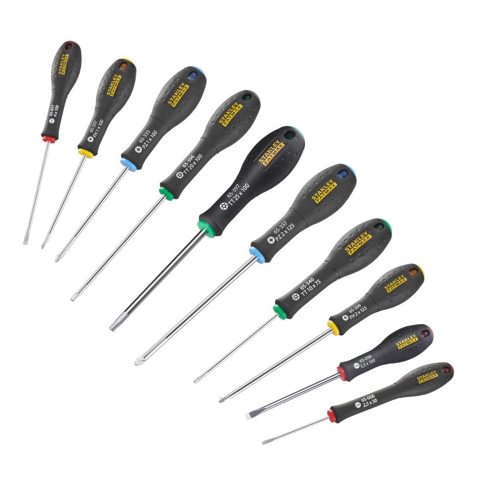 Tournevis d'électricien + mécanicien + Phillips + Pozidriv + Torx - 10 pièces - FMHT0-62128 - STANLEY FATMAX