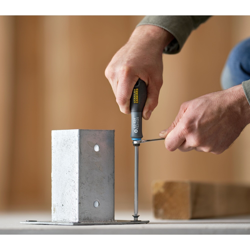 Tournevis Pozidriv PZ 2 x 125 mm avec écrou 6 pans - Fatmax  - FMHT0-62624 - STANLEY FATMAX