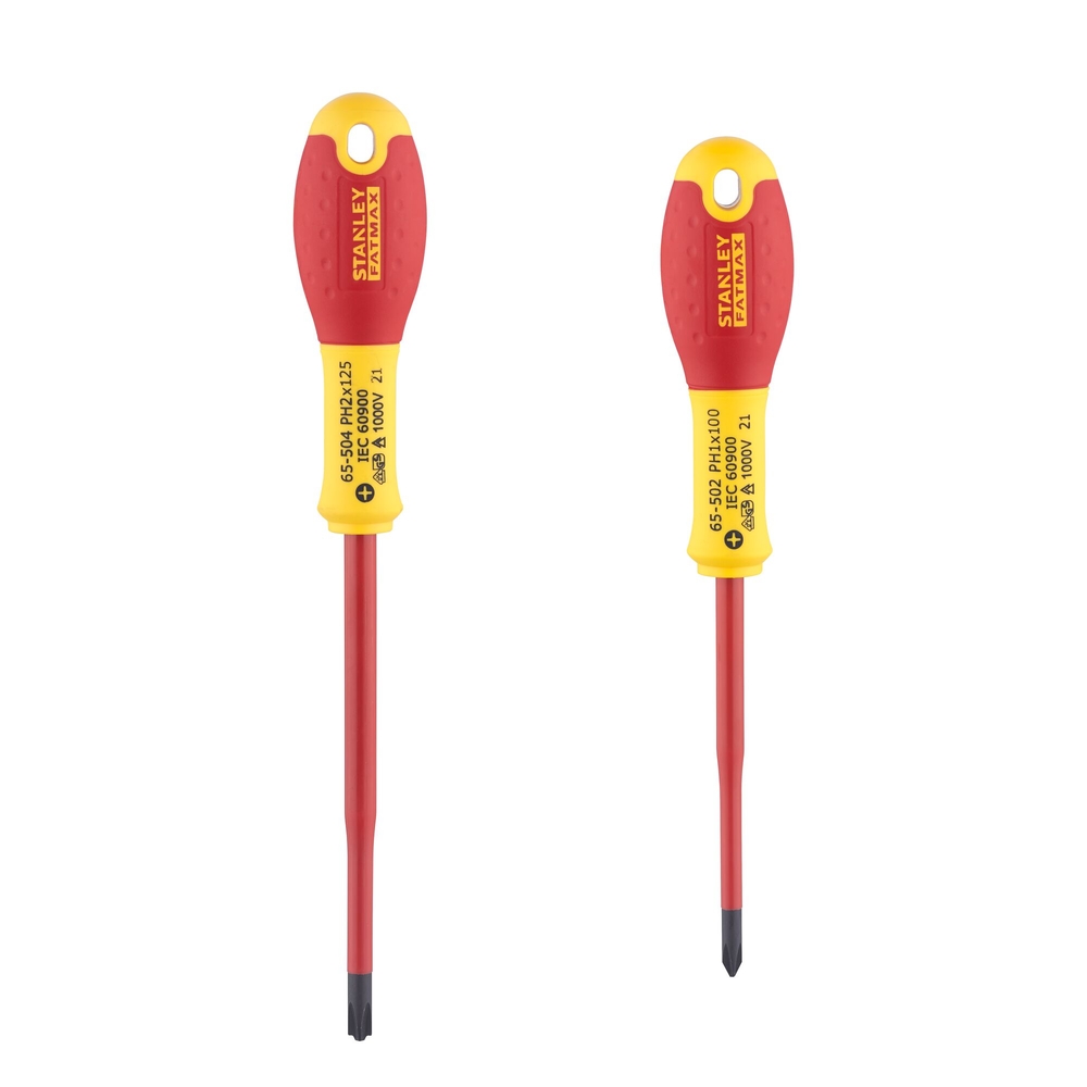 Tournevis borniers isolés 1000 V PH1 x 100 mm et PH2 x 125 mm - jeu de 2 pièces - FMHT0-62648 - STANLEY FATMAX