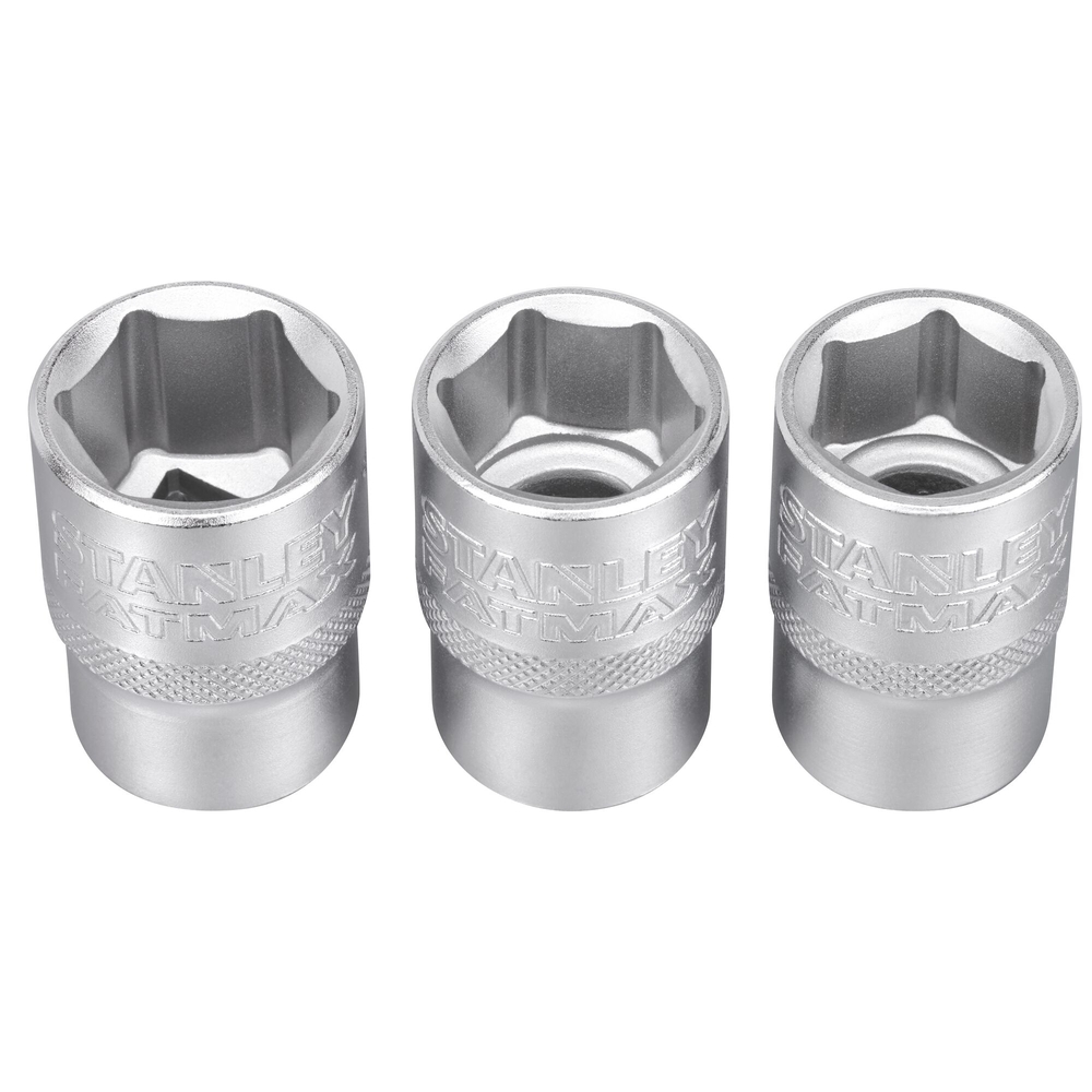 Jeu de douilles 1/2’’ 6 pans 17-18-19 mm - Fatmax - 3 pièces - FMMT17094-0 - STANLEY FATMAX