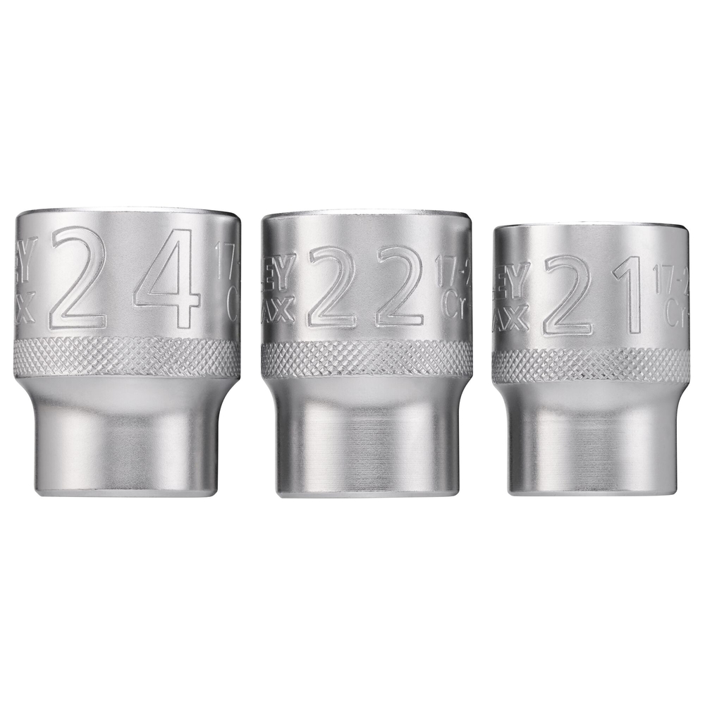 Jeu de douilles 1/2’’ 6 pans 21-22-24 mm - Fatmax - 3 pièces - FMMT17095-0 - STANLEY FATMAX