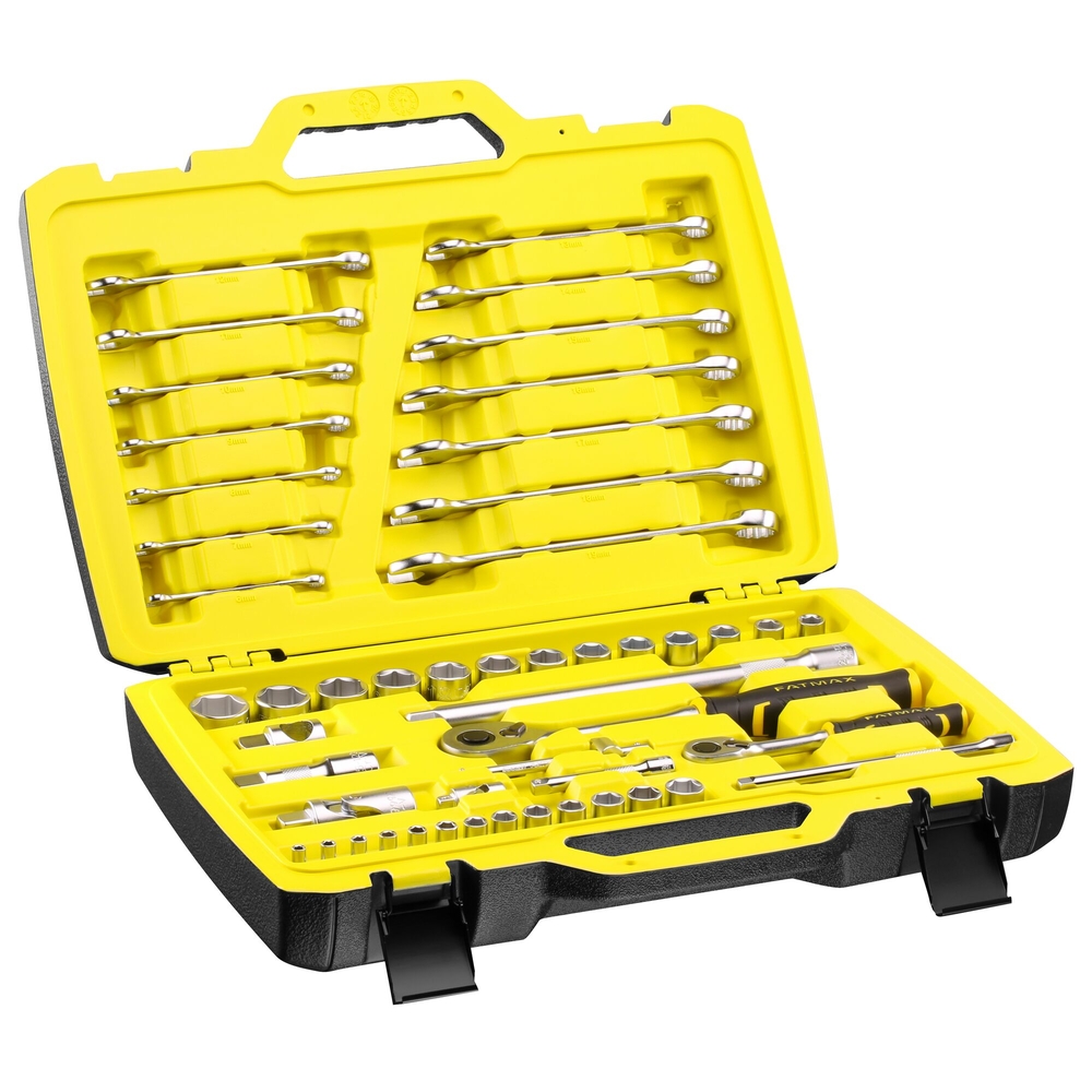Coffret de douilles 1/4’’ + 1/2’’ + clés mixtes - jeu de 50 pièces - Fatmax - FMMT82827-1 - STANLEY FATMAX