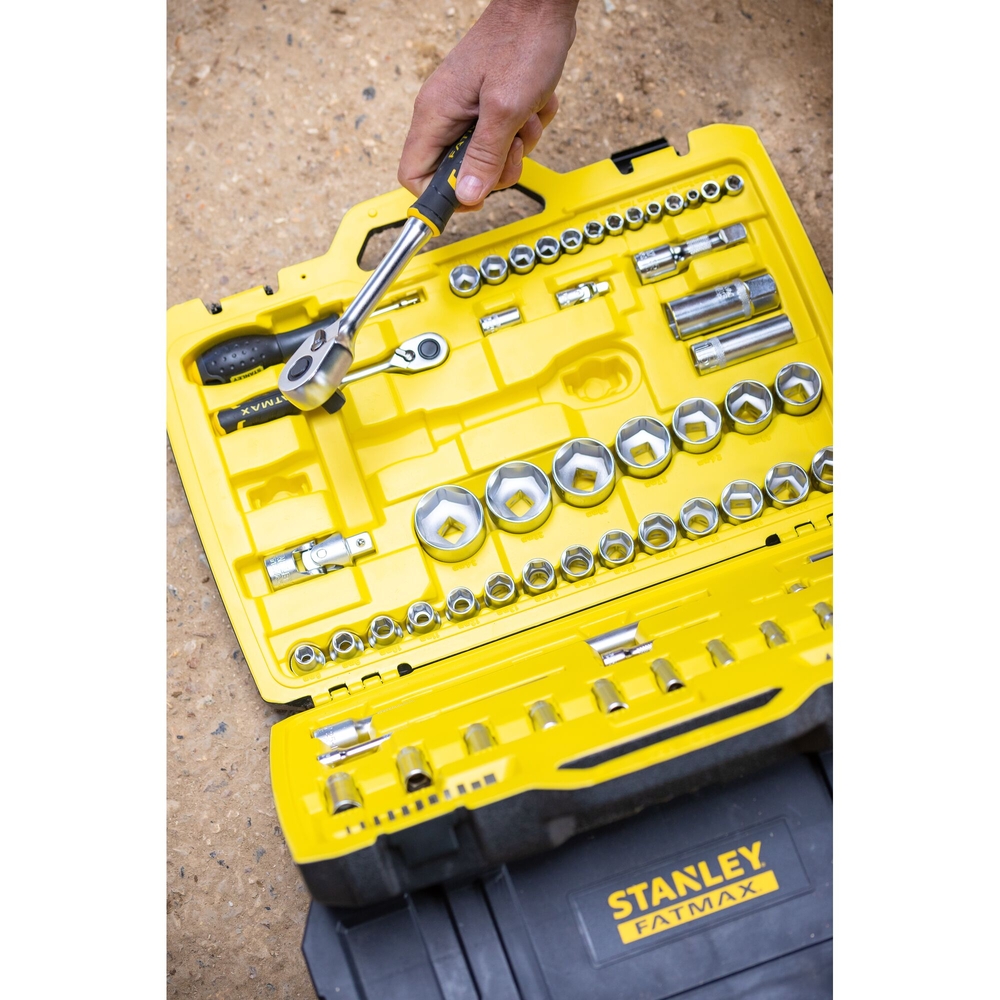 Coffret de douilles 1/4’’ + 1/2’’ + clés mixtes - jeu de 50 pièces - Fatmax - FMMT82827-1 - STANLEY FATMAX
