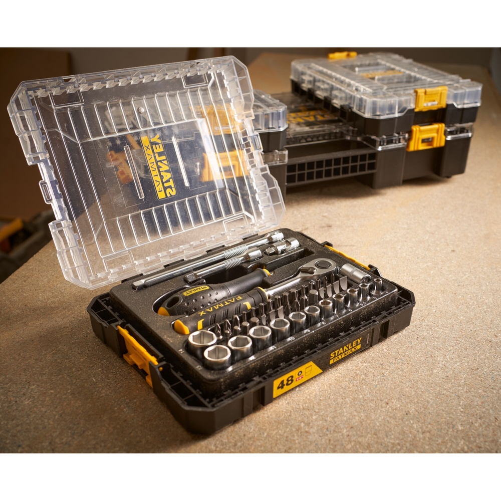 Coffret de douilles Stakbox M - 1/4’’ - jeu de 48 pièces - Fatmax - FMMT98101-0 - STANLEY FATMAX