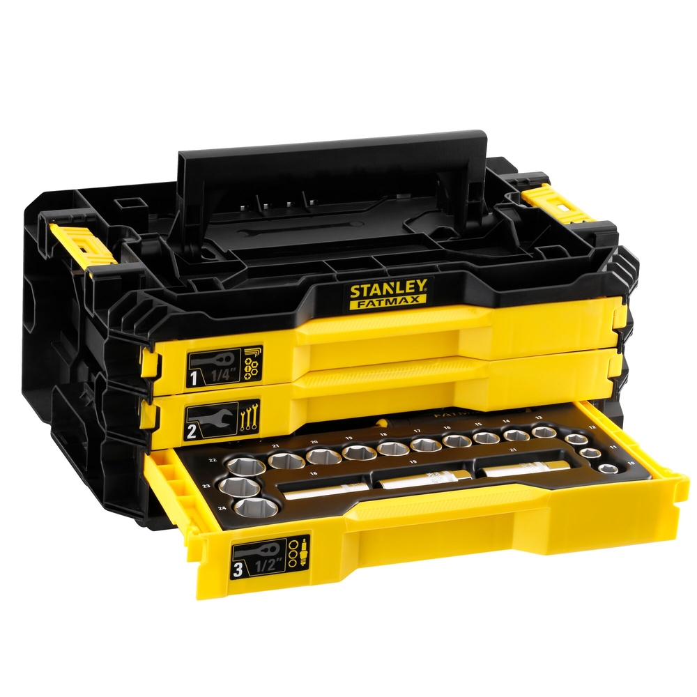 Boite 3 tiroirs outillée Pro-Stack™ - 126 pièces - FMMT98107-1 - STANLEY FATMAX