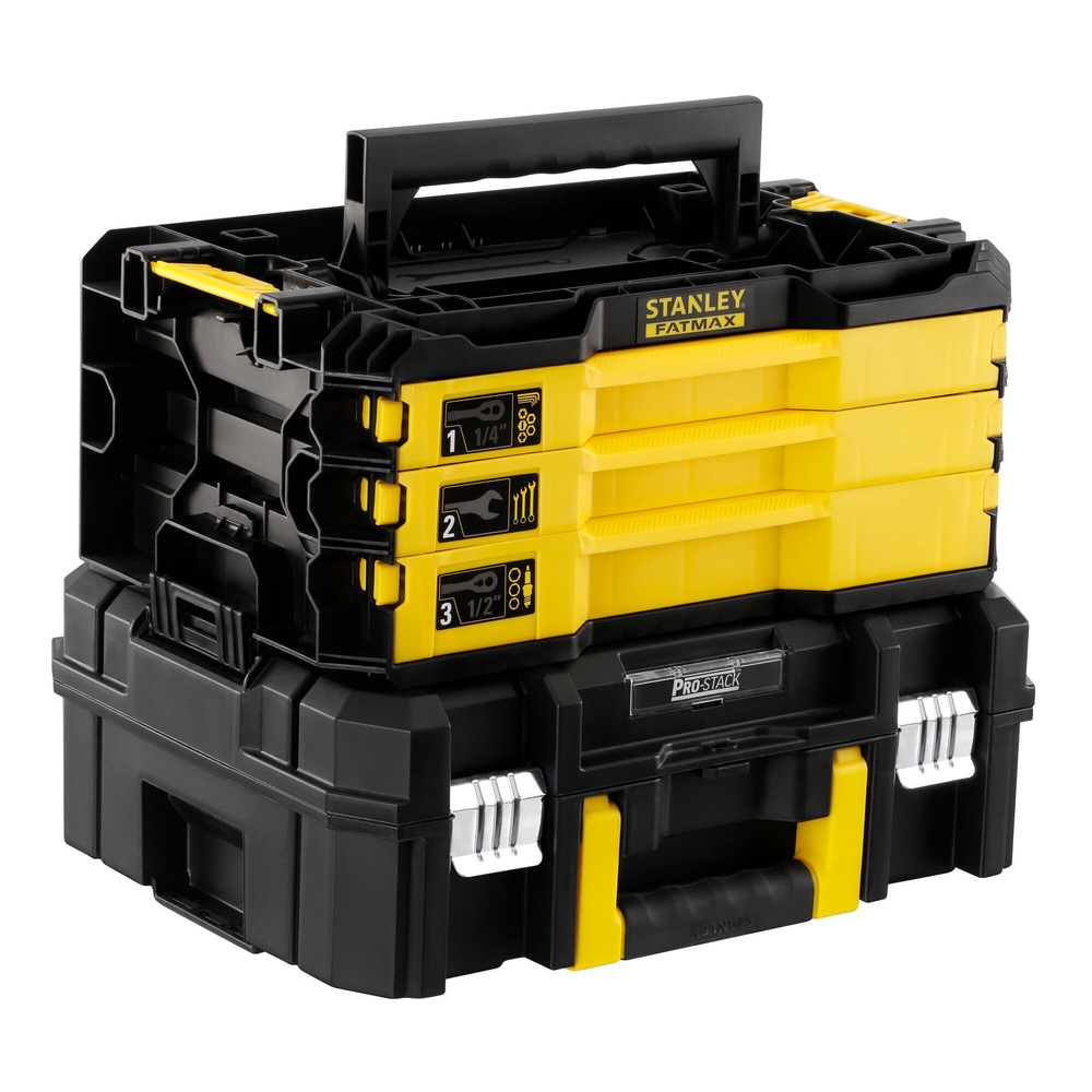 Boite 3 tiroirs outillée Pro-Stack™ - 126 pièces - FMMT98107-1 - STANLEY FATMAX