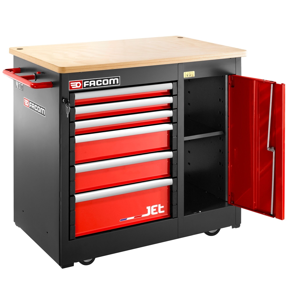 Établi charges lourdes 6 tiroirs mobile ou fixe - FACOM - JET.6MWBA