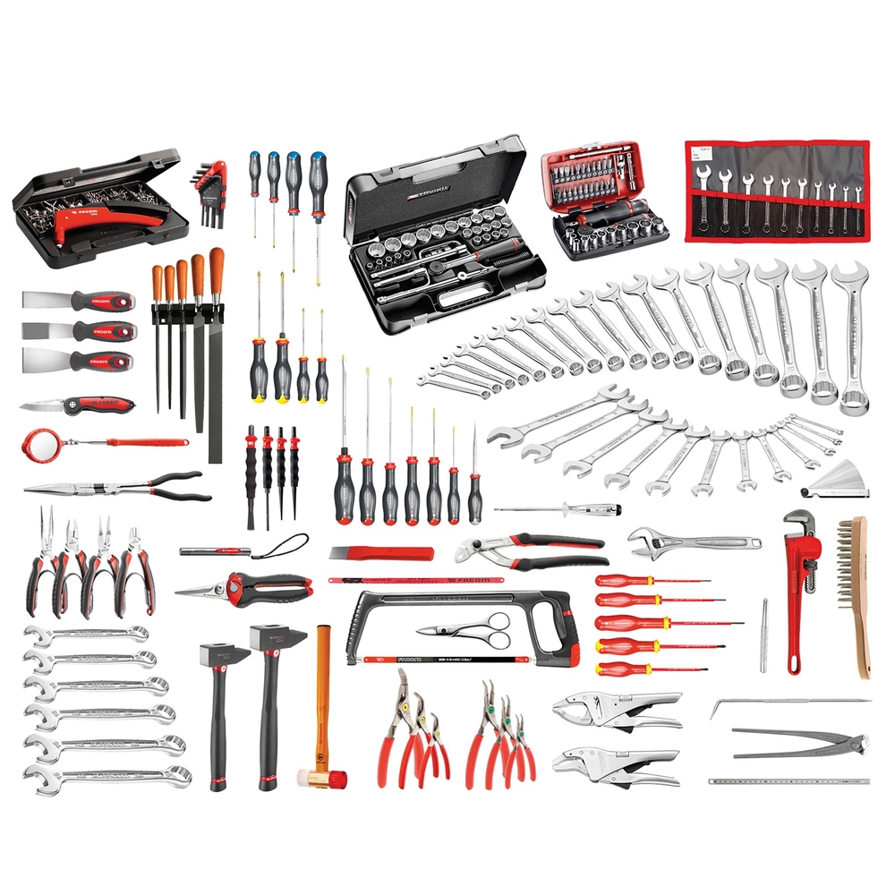 Sélection mécanicien 200 outils + servante 7 tiroirs - FACOM - JET7.M140A